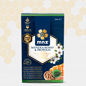 Monofloral MGO 100+ Manuka Honey, Propolis & Isomalt Caramelos (120 g)